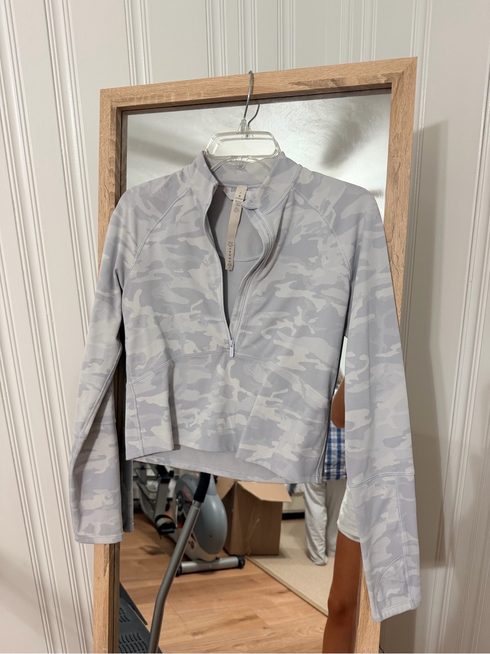 Lululemon Light Gray Camo Half-Zip Performance Top
